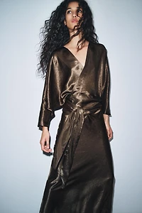 ZW COLLECTION SATIN EFFECT WRAP DRESS