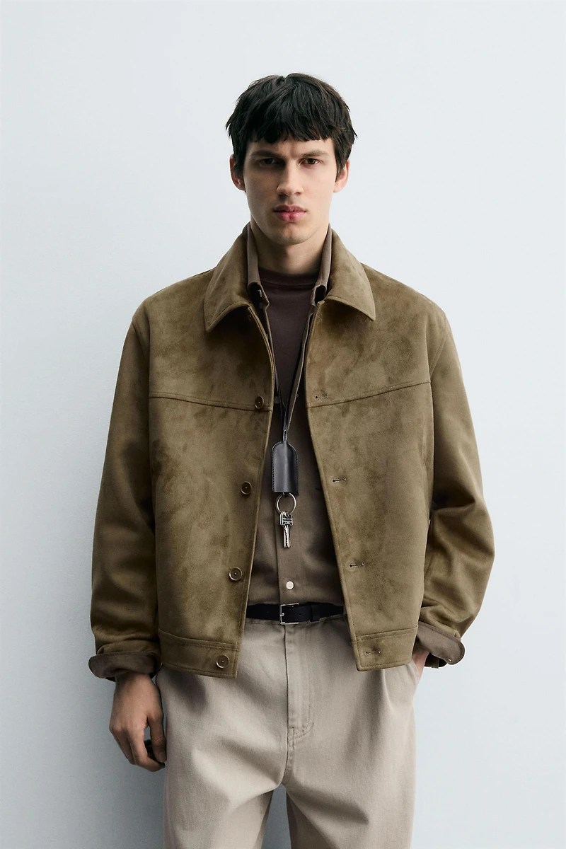 VESTE EFFET DAIM REGULAR FIT