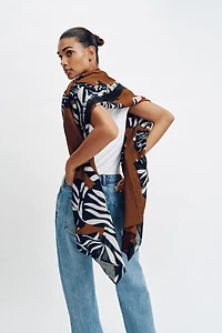 TIGER PRINT LINEN SCARF