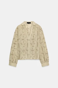 EMBROIDERED EYELET SHIRT