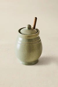 POT À MIEL GRÈS PETITE CUILLÈRE