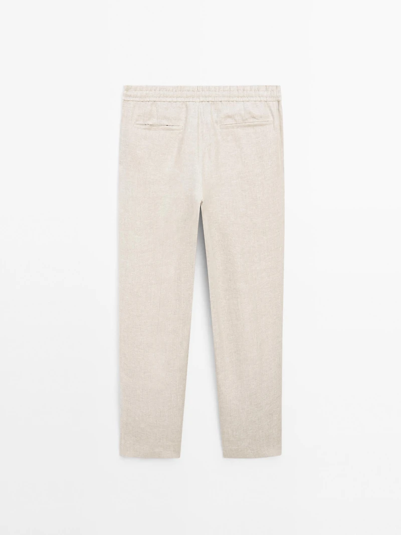 Total look linen trousers