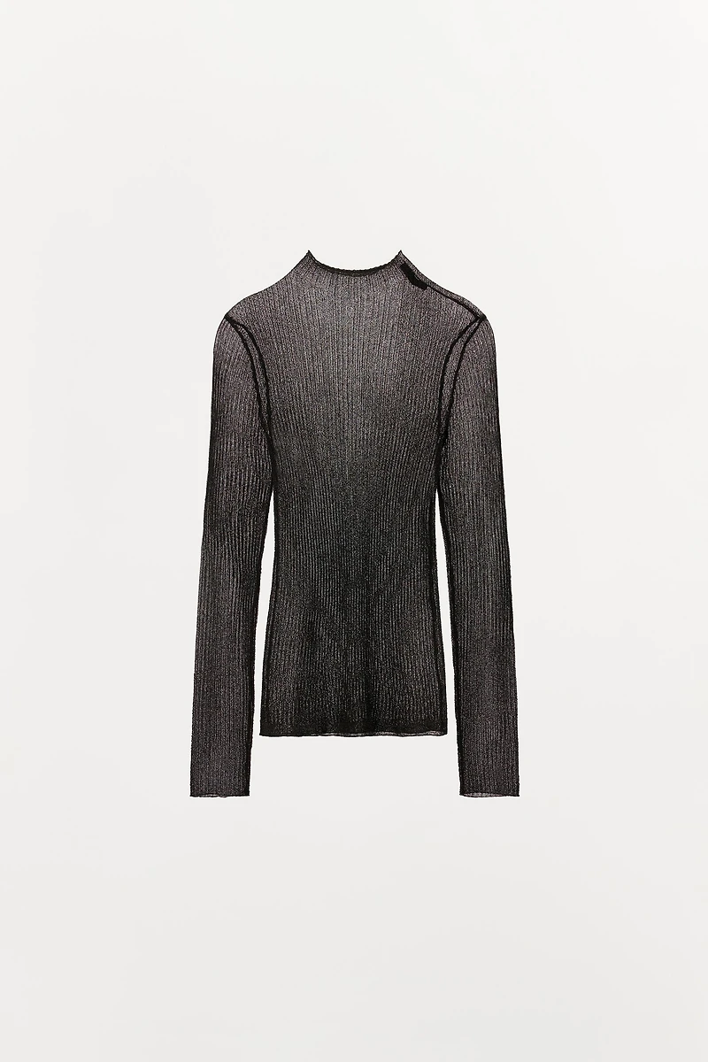 METALLIC THREAD KNIT TOP