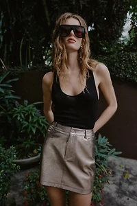 FAUX LEATHER MINI SKIRT