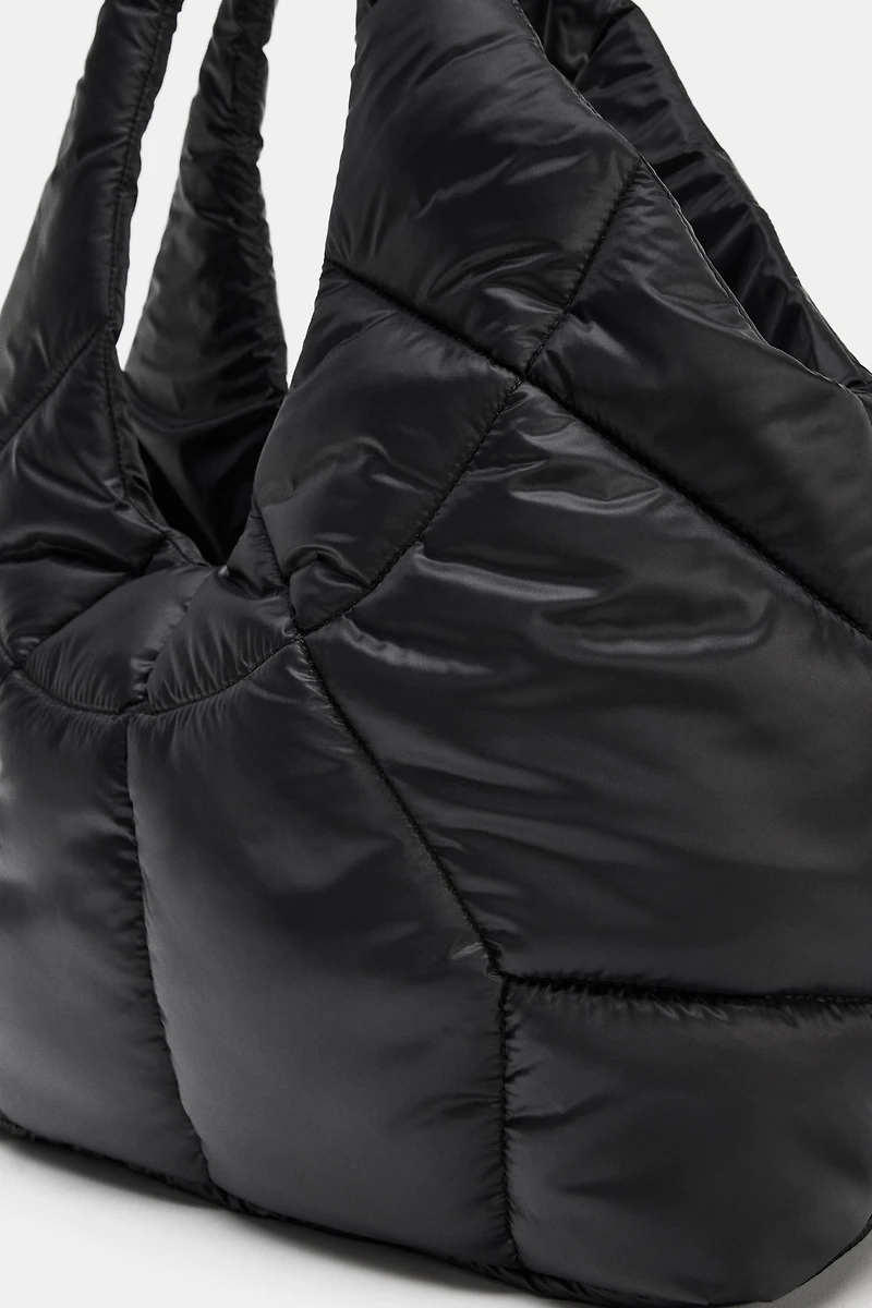 QUILTED EFFECT SHOPPER BAG