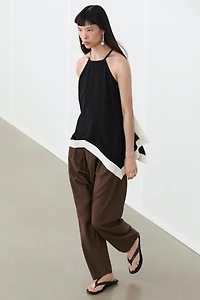 Long contrast halter top
