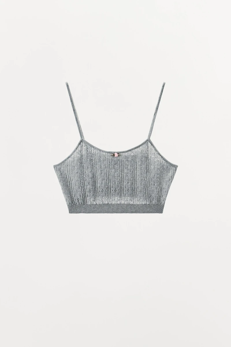 POINTELLE FLORAL BRALETTE