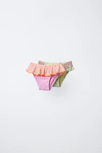 2-6 YEARS/ TWO-PACK CHECK AND FLORAL SWIM BOTTOMS