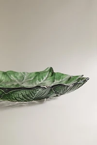 CHRISTMAS GLASS FLOWER DESSERT PLATE