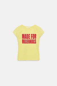 TEXT PRINT SHORT SLEEVE T-SHIRT