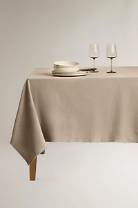 FADED-EFFECT COTTON TABLECLOTH