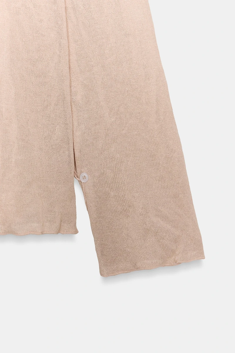 CRUMPLED EFFECT BOW KNIT JUMPER