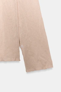 CRUMPLED EFFECT BOW KNIT JUMPER