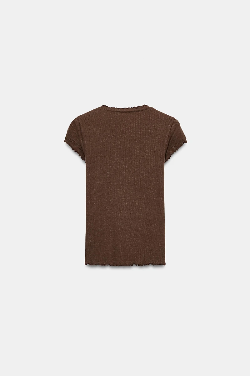 T-SHIRT MANCHES COURTES AVEC LIN