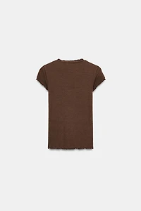 T-SHIRT MANCHES COURTES AVEC LIN