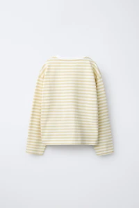 EMBROIDERED HEART STRIPED T-SHIRT