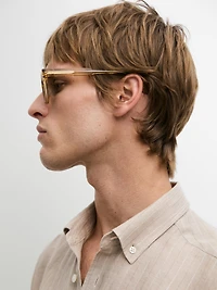 100% linen striped slim fit shirt