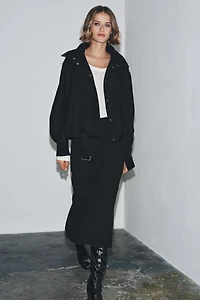 ZW COLLECTION MINIMAL WOOL BOMBER JACKET