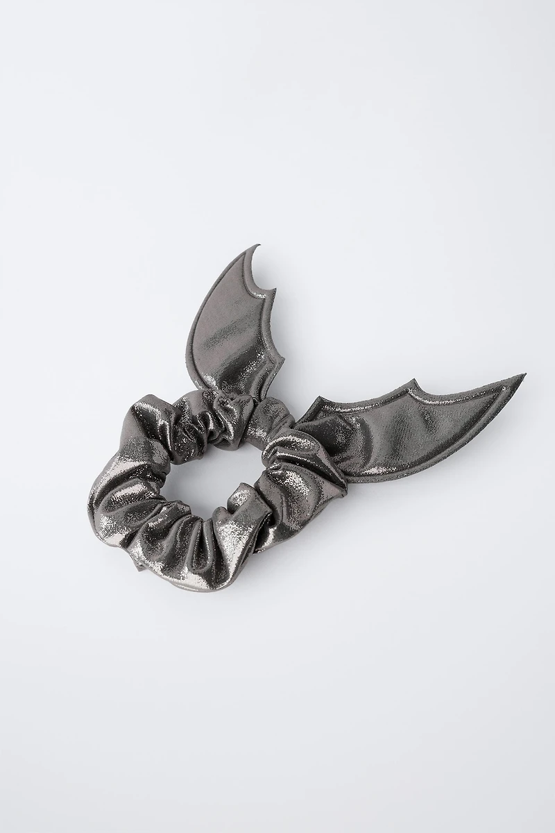 SPARKLY BAT WING HAIR TIE