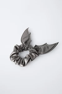 SPARKLY BAT WING HAIR TIE