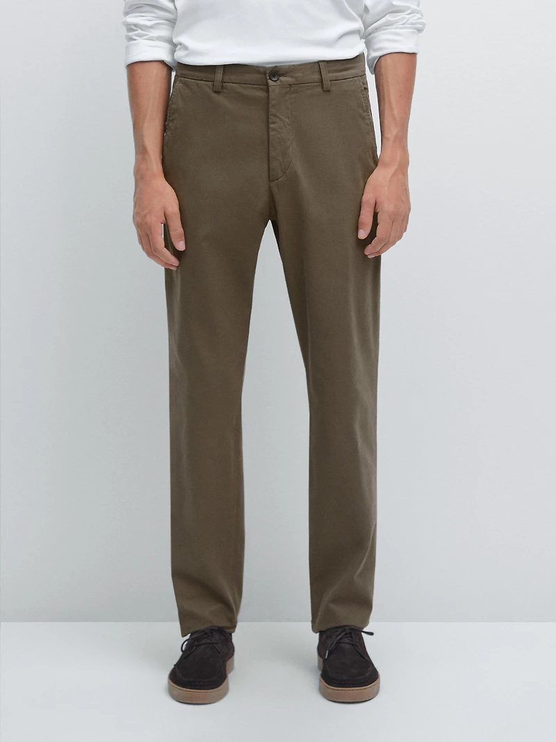 Slim fit textured trousers