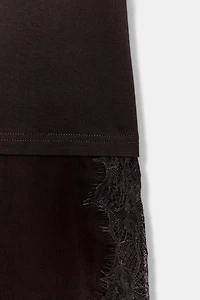 T-SHIRT BIMATIÈRE DENTELLE