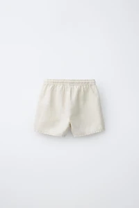 COTTON AND LINEN SHORTS