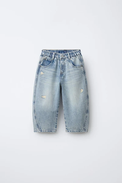 RIPPED BARREL JEANS