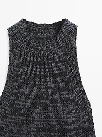 Flecked knit halter top