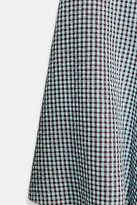 GINGHAM GODET MIDI SKIRT