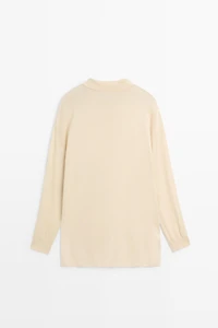 Cotton and silk blend polo sweater