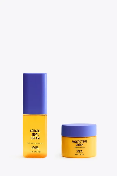 AQUATIC TIDAL DREAM HAIR & BODY MIST 75ML (2.54 FL. OZ) + BODY CREAM 90ML (3.04 FL. OZ).