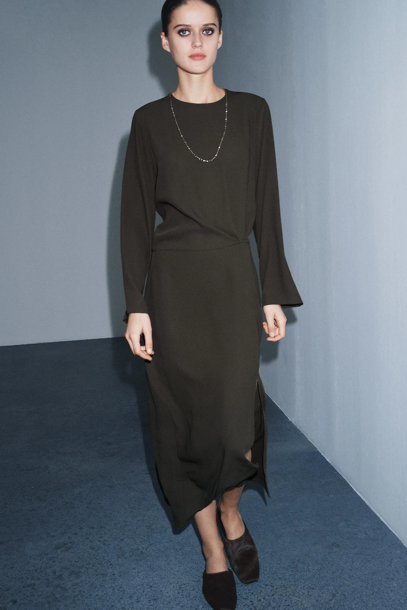 ZW COLLECTION PLEATED MIDI DRESS