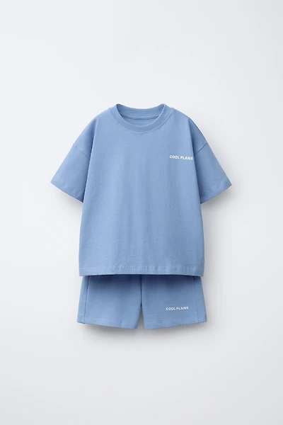 JOGGING SET WITH T-SHIRT AND BERMUDA SHORTS