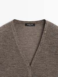 Wool blend cardigan with V-neckline