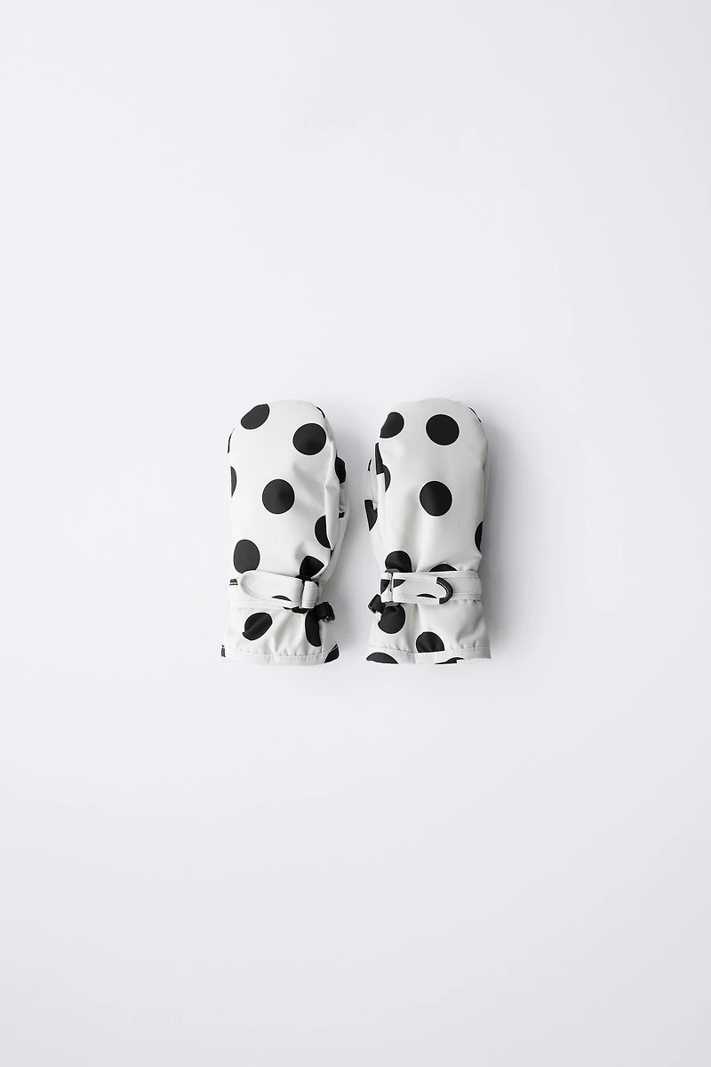 NYLON POLKA DOT WINDPROOF MITTENS