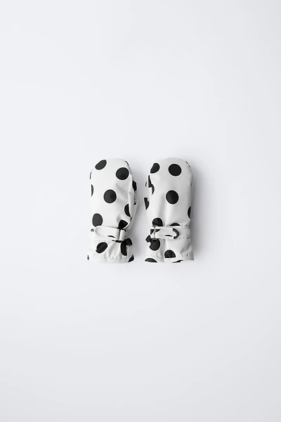 NYLON POLKA DOT WINDPROOF MITTENS