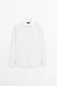 Chemise regular fit à rayures en coton mélang