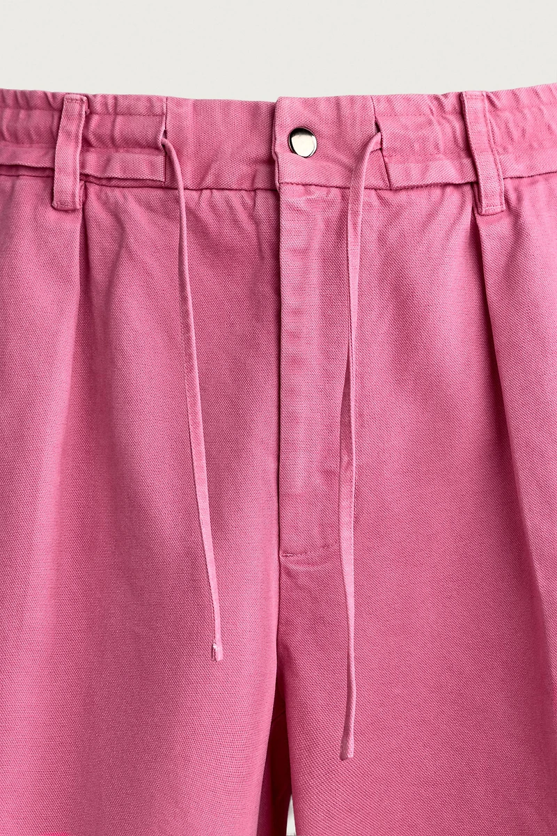 RELAXED FIT WASHED CARGO SHORTS