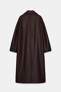 FAUX LEATHER COLLAR COAT