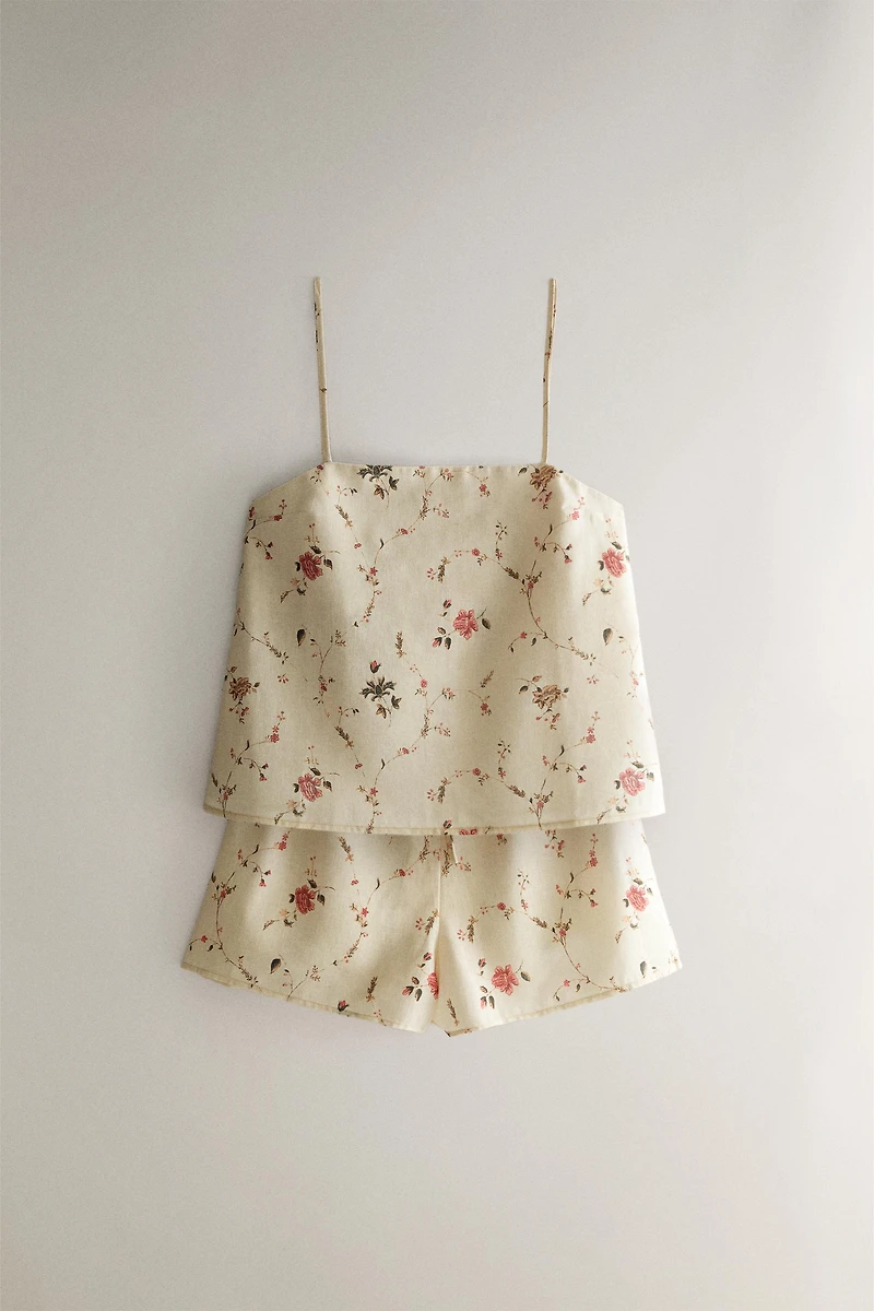 COTTON LINEN FLORAL SHORTS | KATHARINE POLE