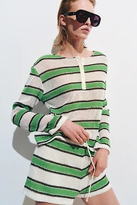 SHORT RUSTIQUE À RAYURES