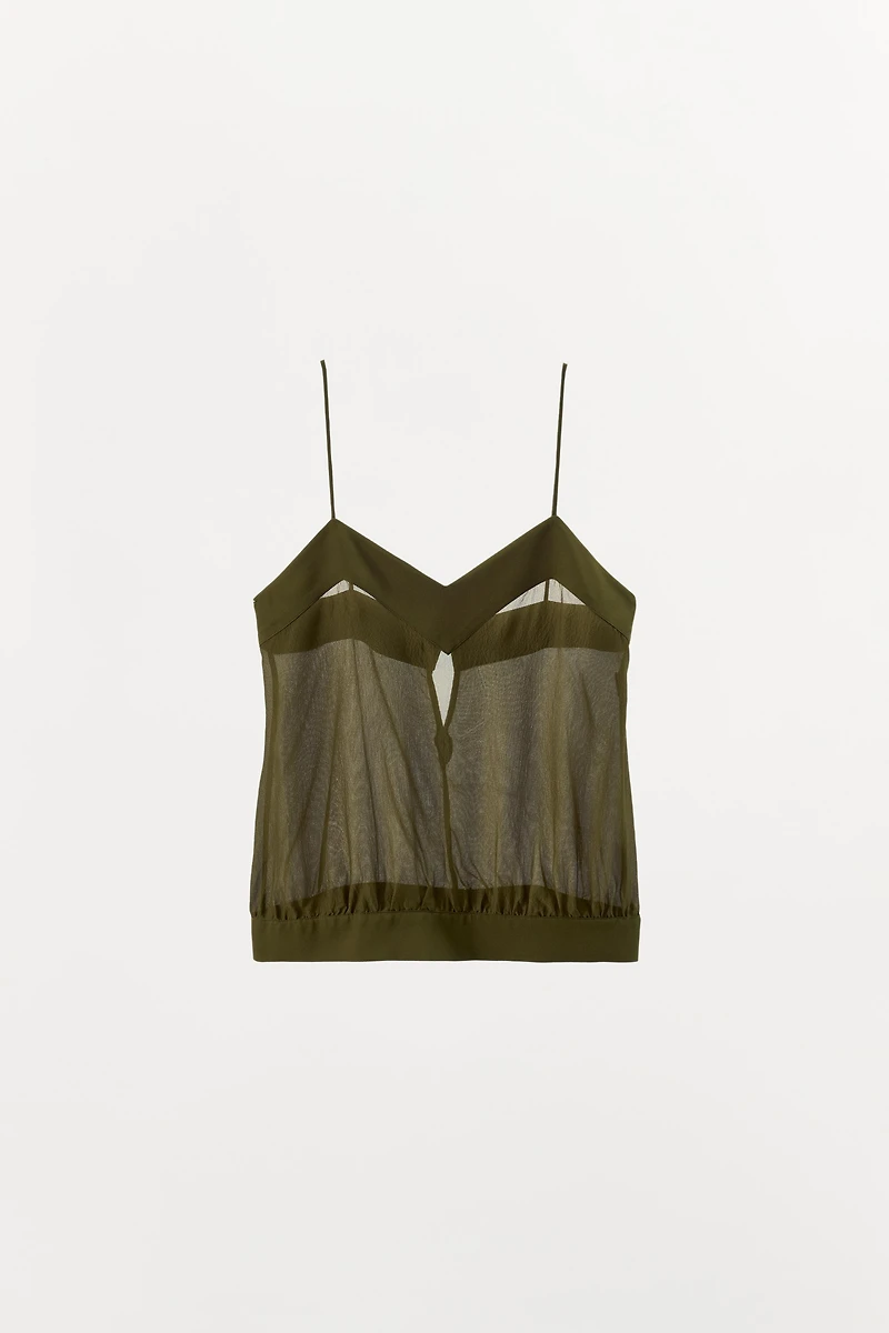 100% SILK STRAPPY TOP