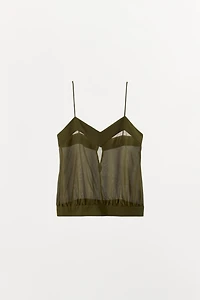 100% SILK STRAPPY TOP