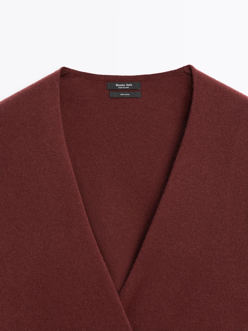 100% wool double-breasted cardigan