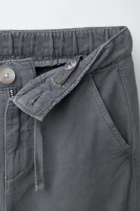 STRAIGHT COTTON AND LINEN PANTS