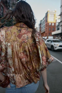 PRINTED SATIN EFFECT SHIRT
