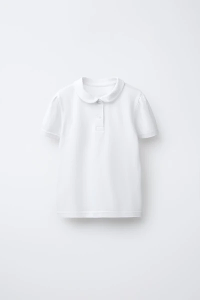 PIQUÉ POLO SHIRT WITH PETER PAN COLLAR