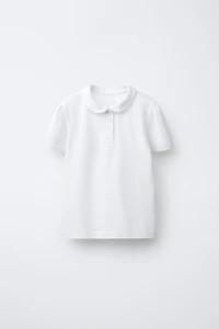 PIQUÉ POLO SHIRT WITH PETER PAN COLLAR