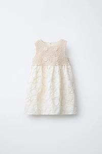 COMBINED KNIT CROCHET DRESS